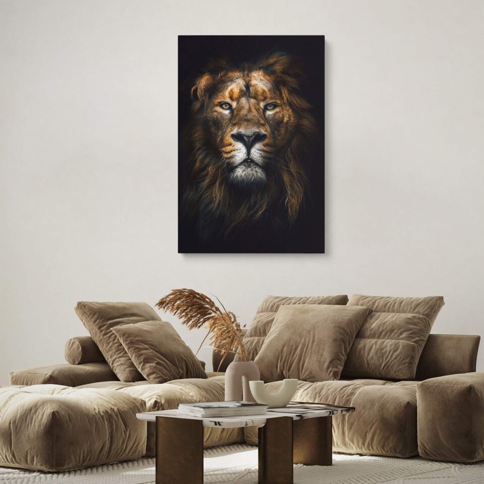 Regal Majesty - Portrait of the Lion, King of the Jungle - Animal Prints On Canvas 