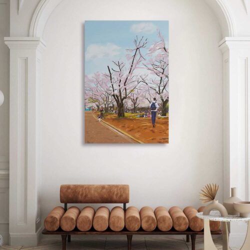 Harmony in Bloom - Serene Stroll Among Japanese Cherry Blossoms - Floral Wall Art Prints