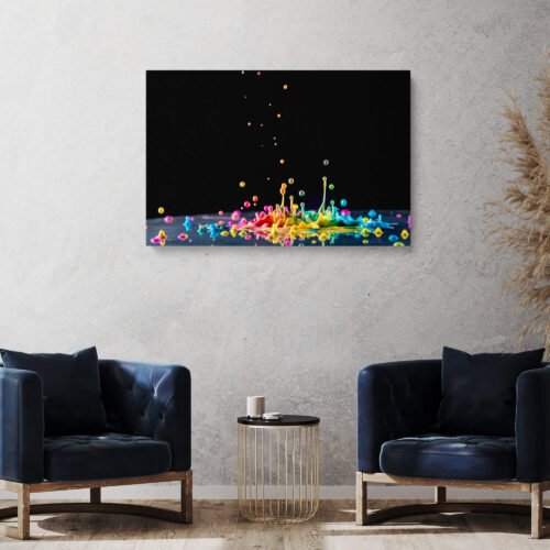 Vibrant Symphony - Colorful Abstract Paint Splashing