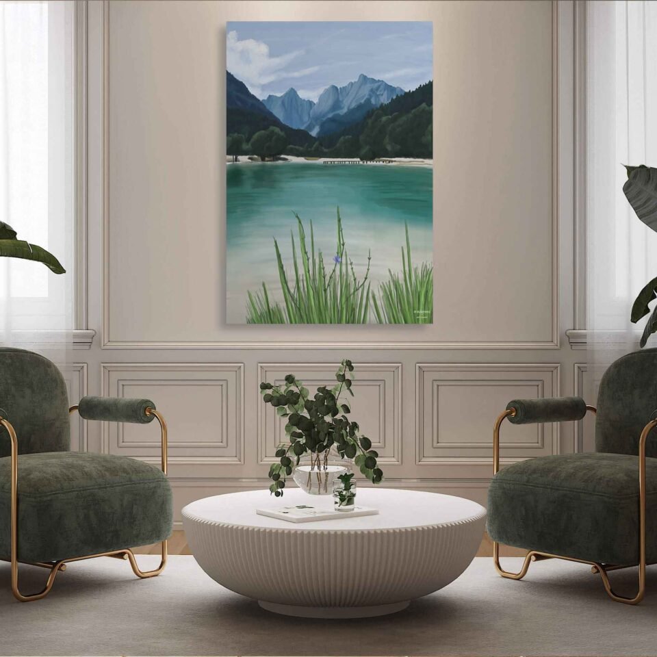 Mountain Lake View - Canvas Prints