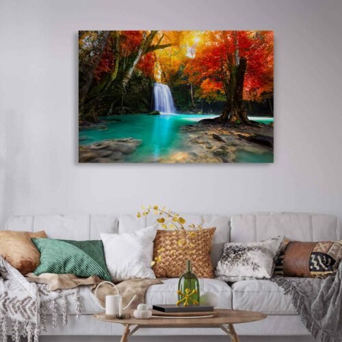 Enchanting Cascades - Exotic Waterfall and Lake Landscape Wall Art Prints