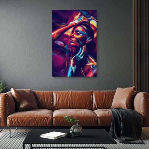 Vibrant Seduction - A Colorful Abstract Body Painting of a Sensual Woman - Sensual Wall Art on Canvas Prints