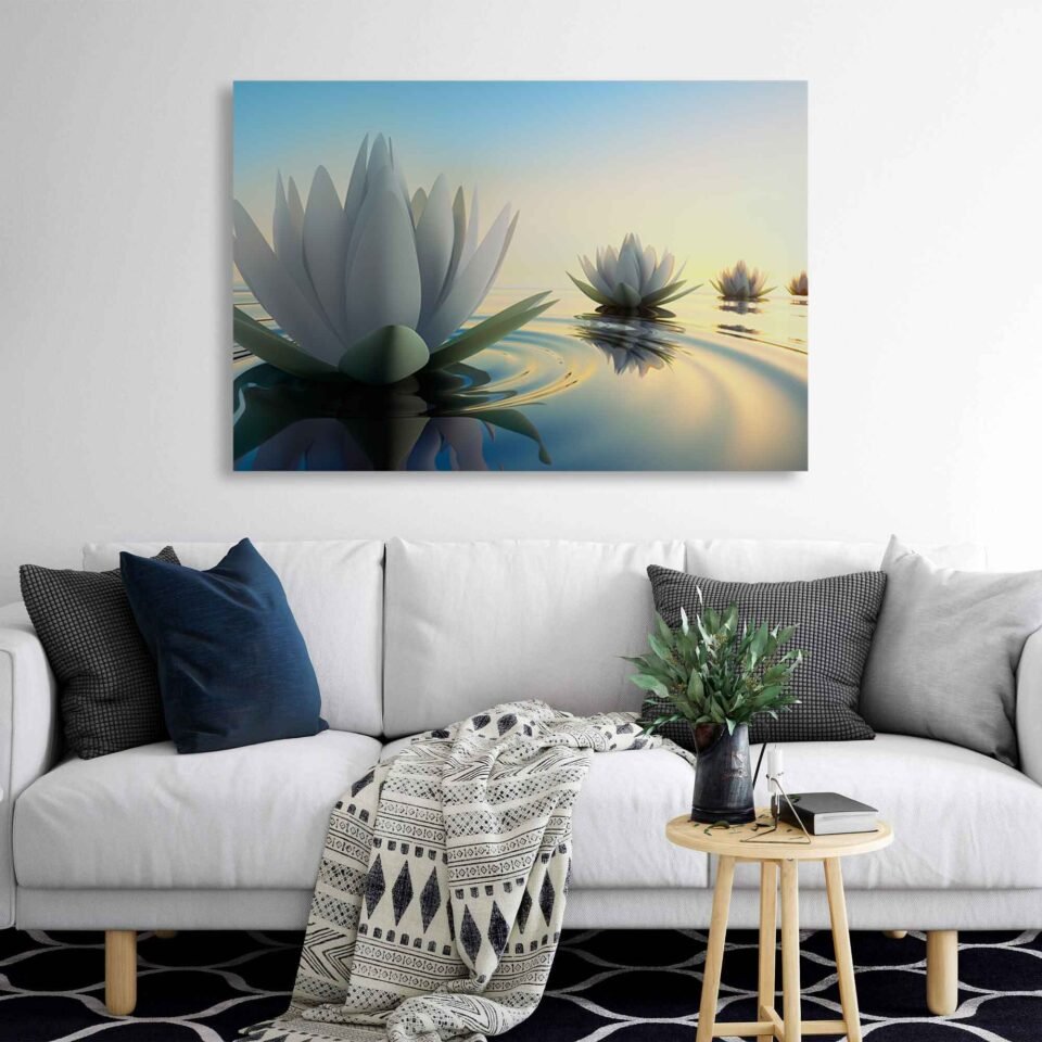 Serene Reflections - The Grace of White Waterlily - Wall Art Prints
