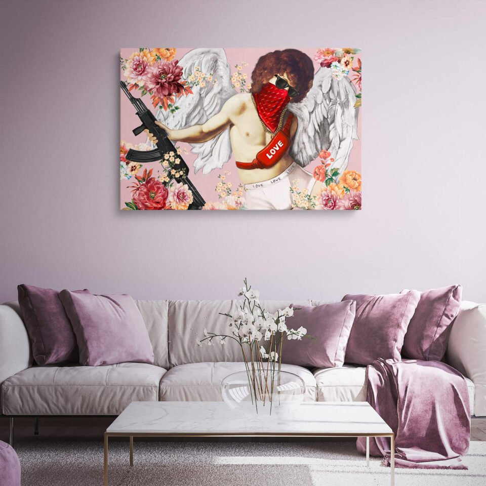 Love in Conflict: The Modern Cupid - Canvas Prints