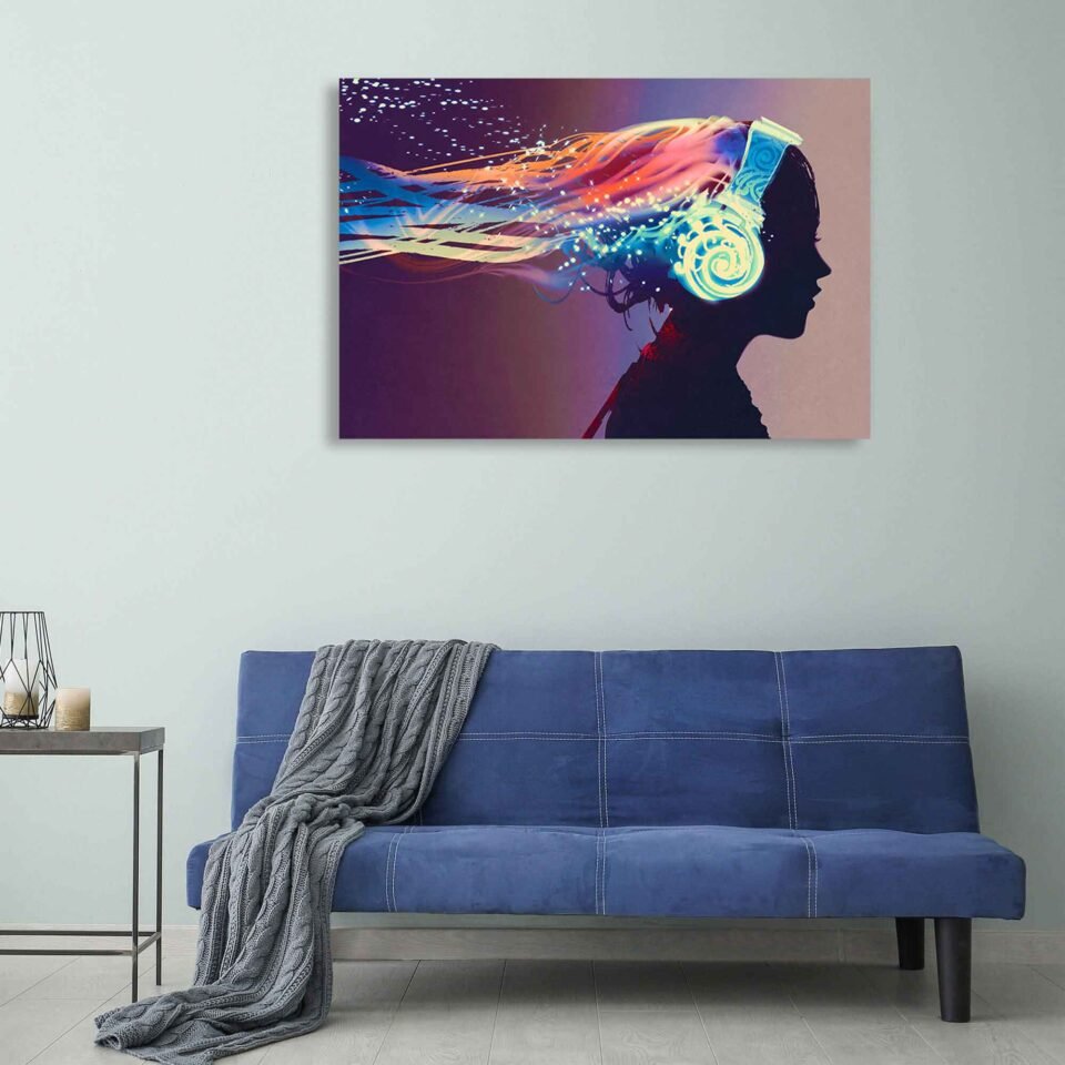 Soulful Sounds - Portrait of a Girl Immersed in the Music of the Soul - Canvas Prints