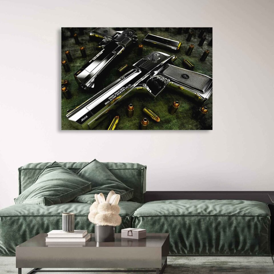 Desert Eagle - Classic Pistols and Ammunition on Display - Man Cave Wall Art