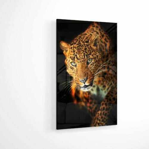 Glass Wall Art - Leopard