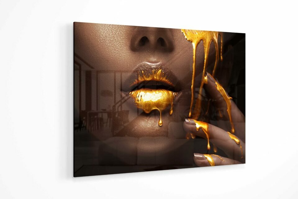 Glass Wall Art - Liquid Gold