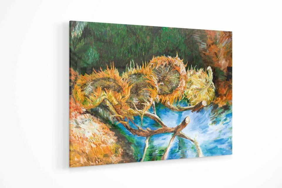 Glass Wall Art - Van Gogh Sunflowers