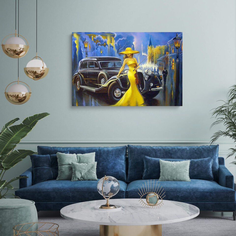 Melodies of Elegance: A Symphony in Yellow - Wall Art on Canvas Prints