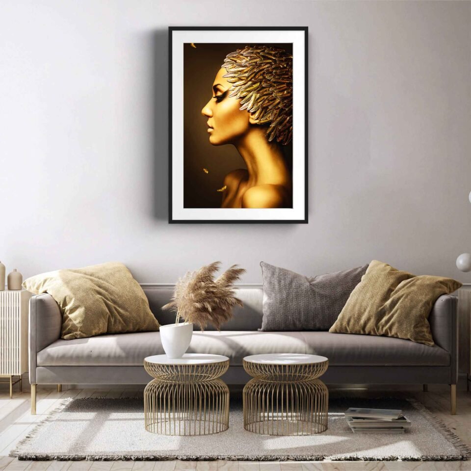 Gold Feathers - Framed Photo Prints