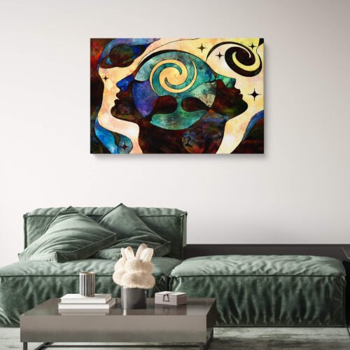Ethereal Bond Colourful Wall Art - Celestial Visions of Knowledge, Unity, and the Inner Cosmos