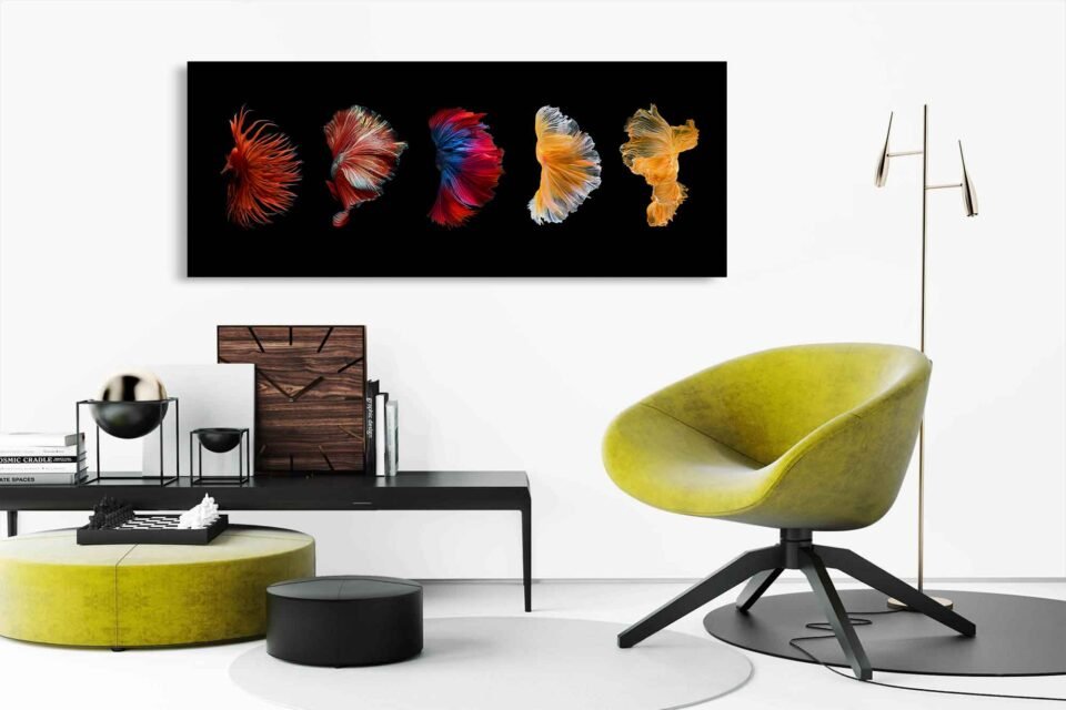 Art Movement of Betta Fish - Large Canvas Prints