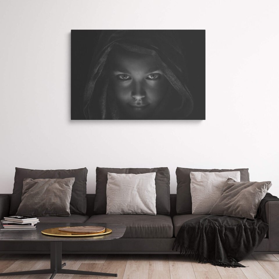 Mystic Resilience - The Monochromatic Portrait of a Beautiful Gothic Woman - Wall Art Prints