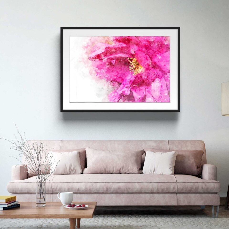 Pink Watercolour - Framed Photo Prints