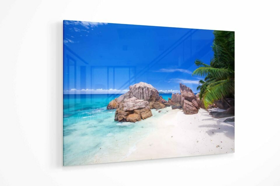 Glass Wall Art - Tropical Beach