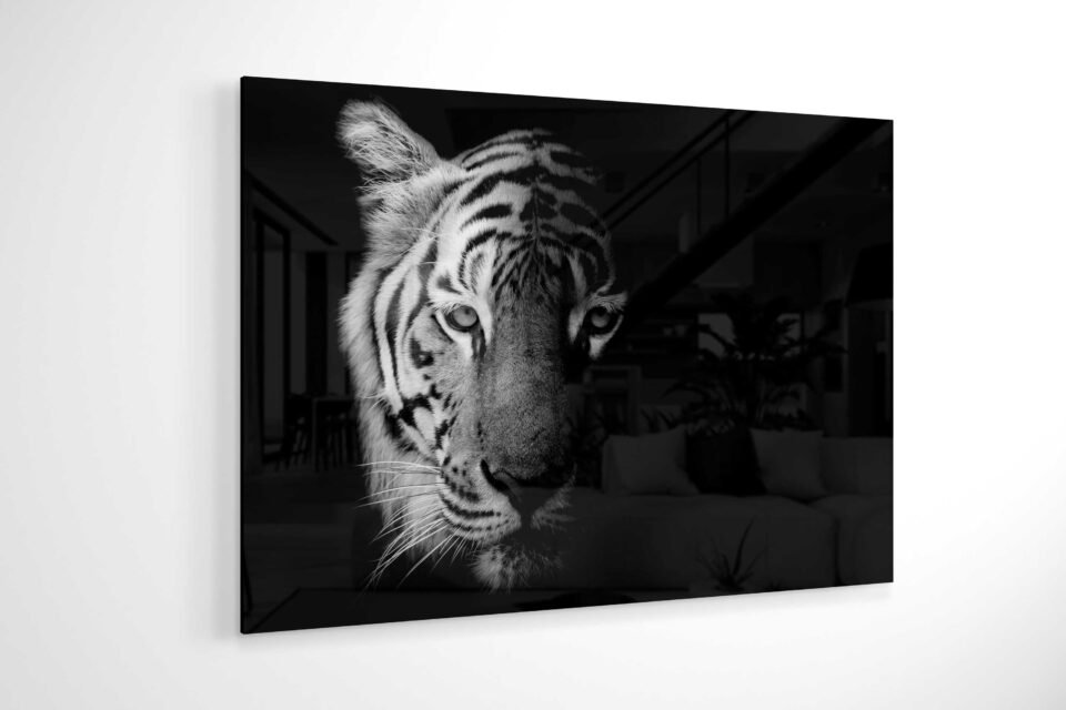 Glass Wall Art - Tiger Profile