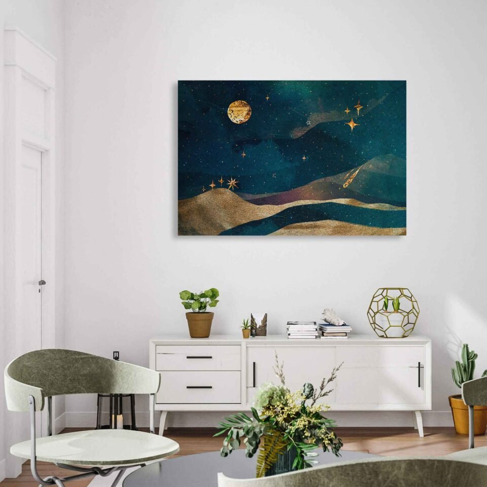 Canvas Prints - Moon And Stars SN05