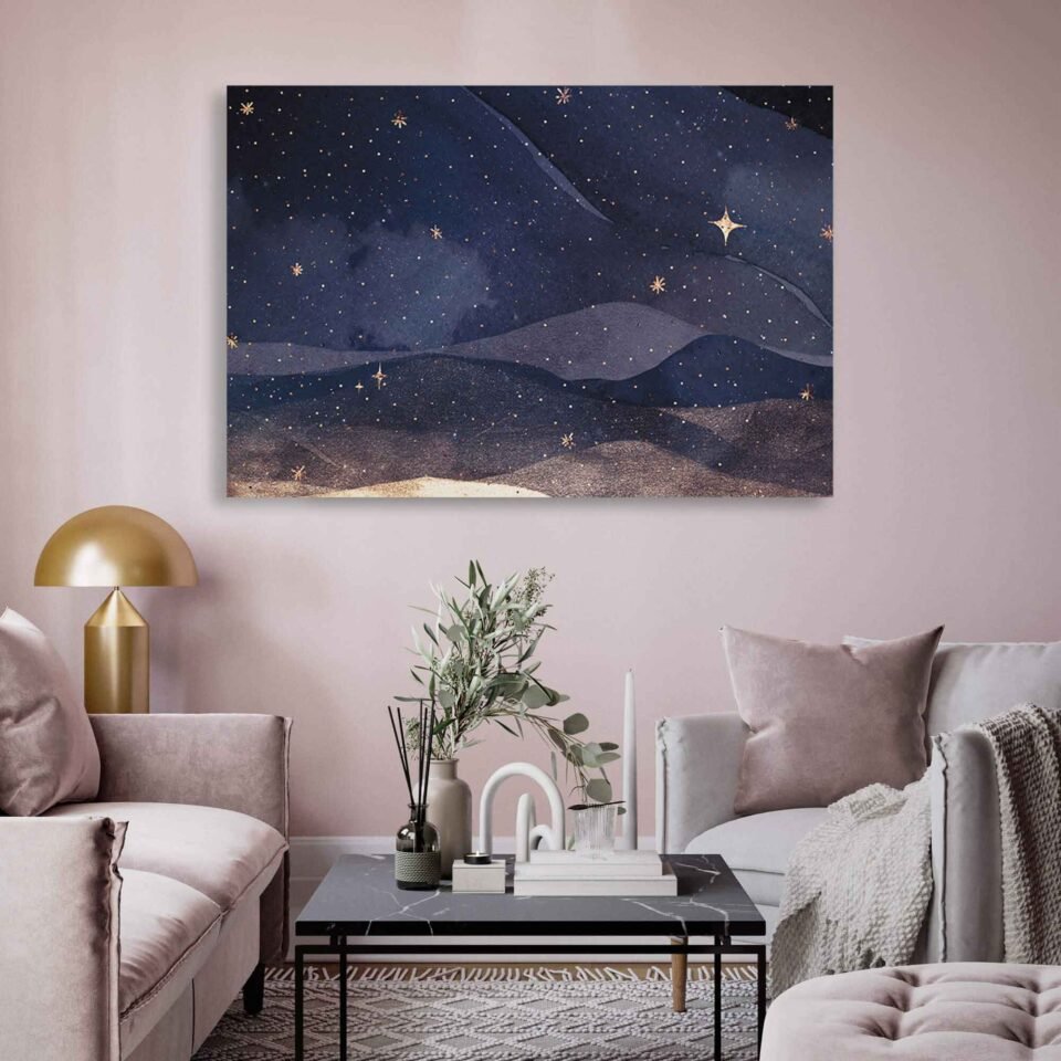 Canvas Prints - Moon And Stars SN07
