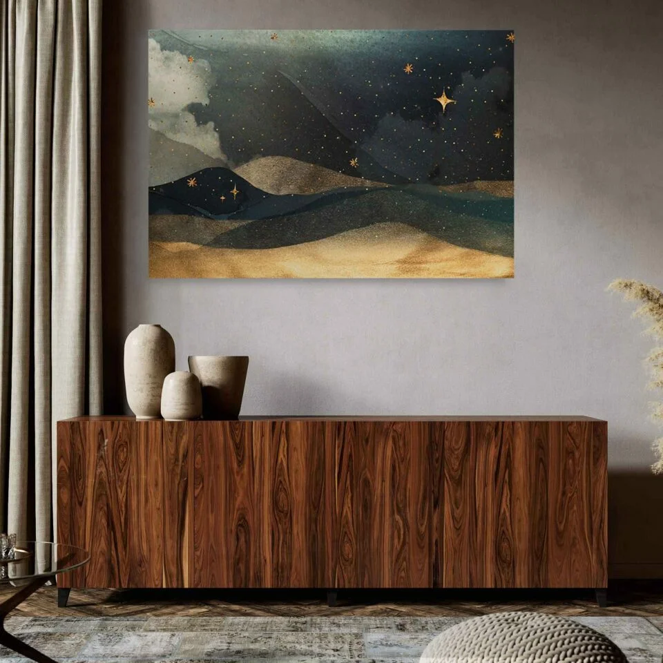 Canvas Prints - Moon And Stars SN11