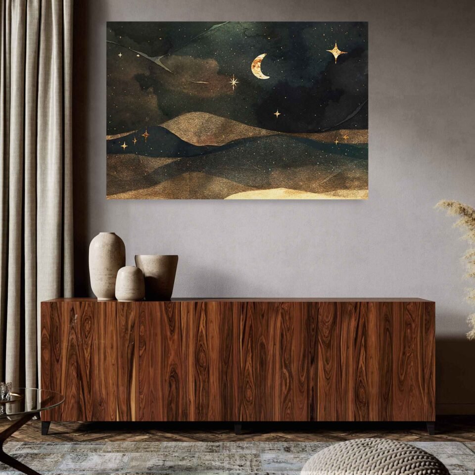 Canvas Prints - Moon And Stars SN14