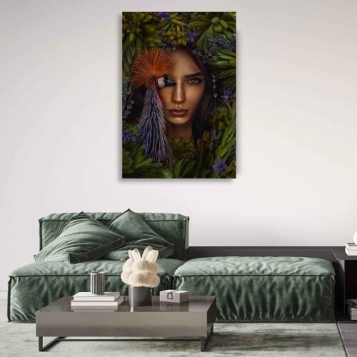 Enchanting Serenity: A Woman's Harmony with Nature - Wall Art on Canvas Prints