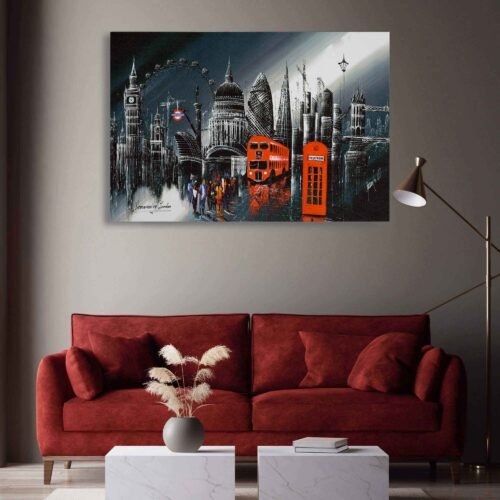 London Monochrome Melody: Landmarks in Shades of Gray - Gorgeous Wall Art Print