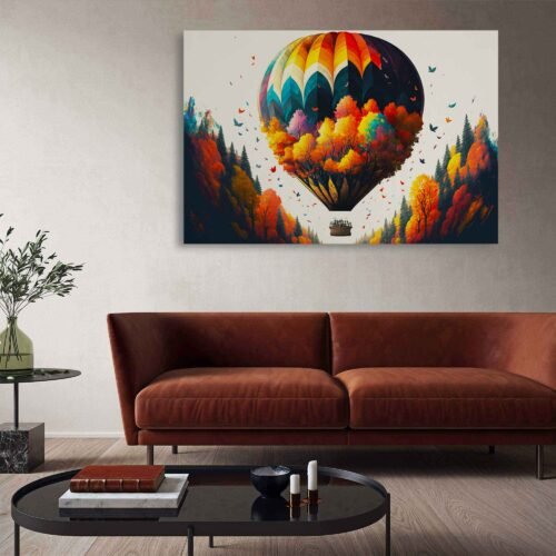 Colorful Journey Abstract Art - Hot Air Balloon Landscape Wall Art Prints Elevate your space with "Colorful Journey," a vibrant abstract hot air balloon landscape. This captivating wall art combines colorful photography with striking design, adding a dynamic touch to any room.