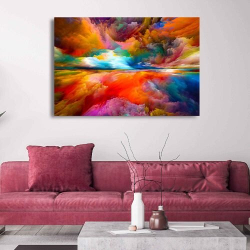 Vibrant Sunset - Abstract Art- Rainbow Sunset Landscape - Abstract Wall Art Prints. This stunning piece features a mesmerizing abstract arrangement of surreal sunset and sunrise colors, creating a vibrant rainbow spectrum that evokes a sense of enlightenment and wonder. The seamless fusion of hues and textures creates a dynamic and harmonious visual experience, inviting viewers to explore the limitless possibilities of their own imagination.