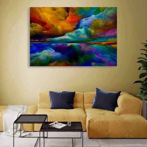 Inner Realms - Gradient Clouds in Artful Arrangement - Abstract Wall Art. Let its abstract composition and evocative aesthetics serve as a constant reminder to explore the depths within and uncover the hidden realms of your own inner world. Elevate your decor with this remarkable artwork and let it inspire a sense of wonder and self-discovery.