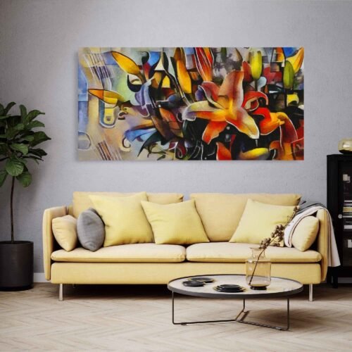 Floral Fusion - A Modern Cubist Bouquet Inspired by Picasso's Masterpieces - Floral Wall Art