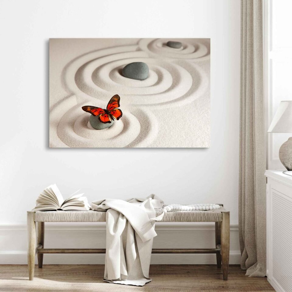 Harmony in Nature - Minimalistic Meditation and Yoga with Butterfly Spirituality - Canvas Prints