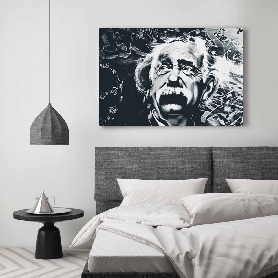 Einstein's Relativity - Genius in Street Art Mural on Canvas Prints