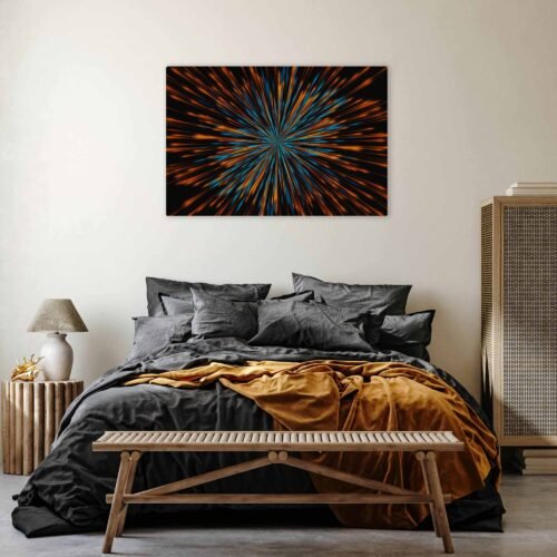 Explosive Kaleidoscope - Wall Art Prints - A Multicolored Abstract Journey of Light and Imagination. This print celebrates the power of abstraction, where imagination and creativity blend to form a kaleidoscopic journey of shapes and colors. The artwork unleashes the bounds of reality, inviting you to explore a world where artistic expression knows no limits.