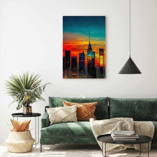Manhattan Sunset - New York City Skyline on Canvas Prints