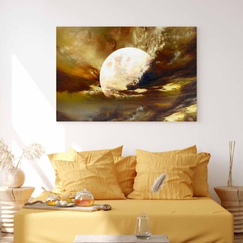 Luminous Dreams - Moonlight Fantasy on Canvas Prints Designed to evoke emotions and inspire imagination, this canvas print is perfect for dreamers, fantasy enthusiasts, and those seeking to add a touch of magic to their living spaces. It brings a feeling of serenity and transports you to a realm where reality blends with dreams, capturing the essence of a fantastical journey.