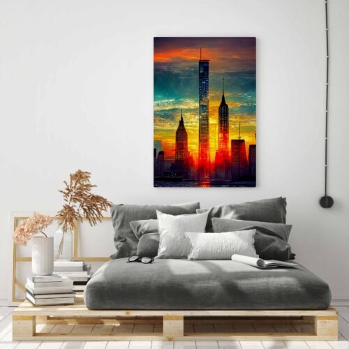 Urban Twilight - Manhattan Skyline on Canvas Prints