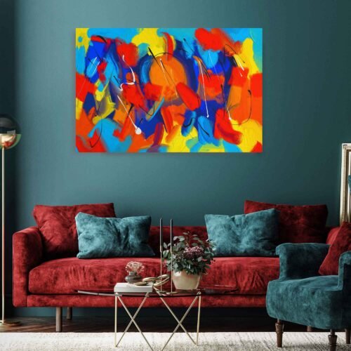 Color Symphony - Hand-Drawn Abstract Art with Vibrant Texture - Colorful Wall Art Prints
