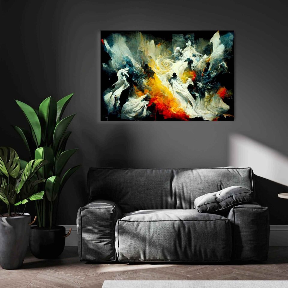 Visions of Eternity - Abstract Expressionism of Paradise and Hell War - Expressionism Art