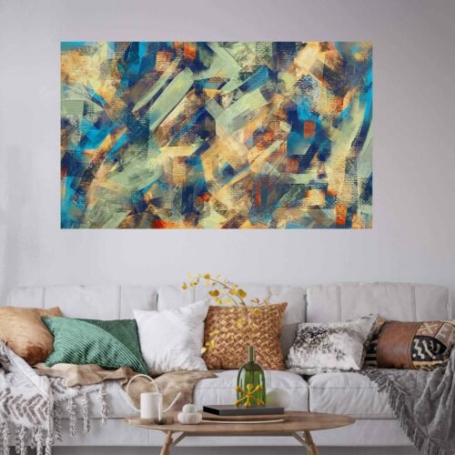 Abstract Expression - Dark Artistic Brushstrokes and Grungy Patterns on Canvas Prints