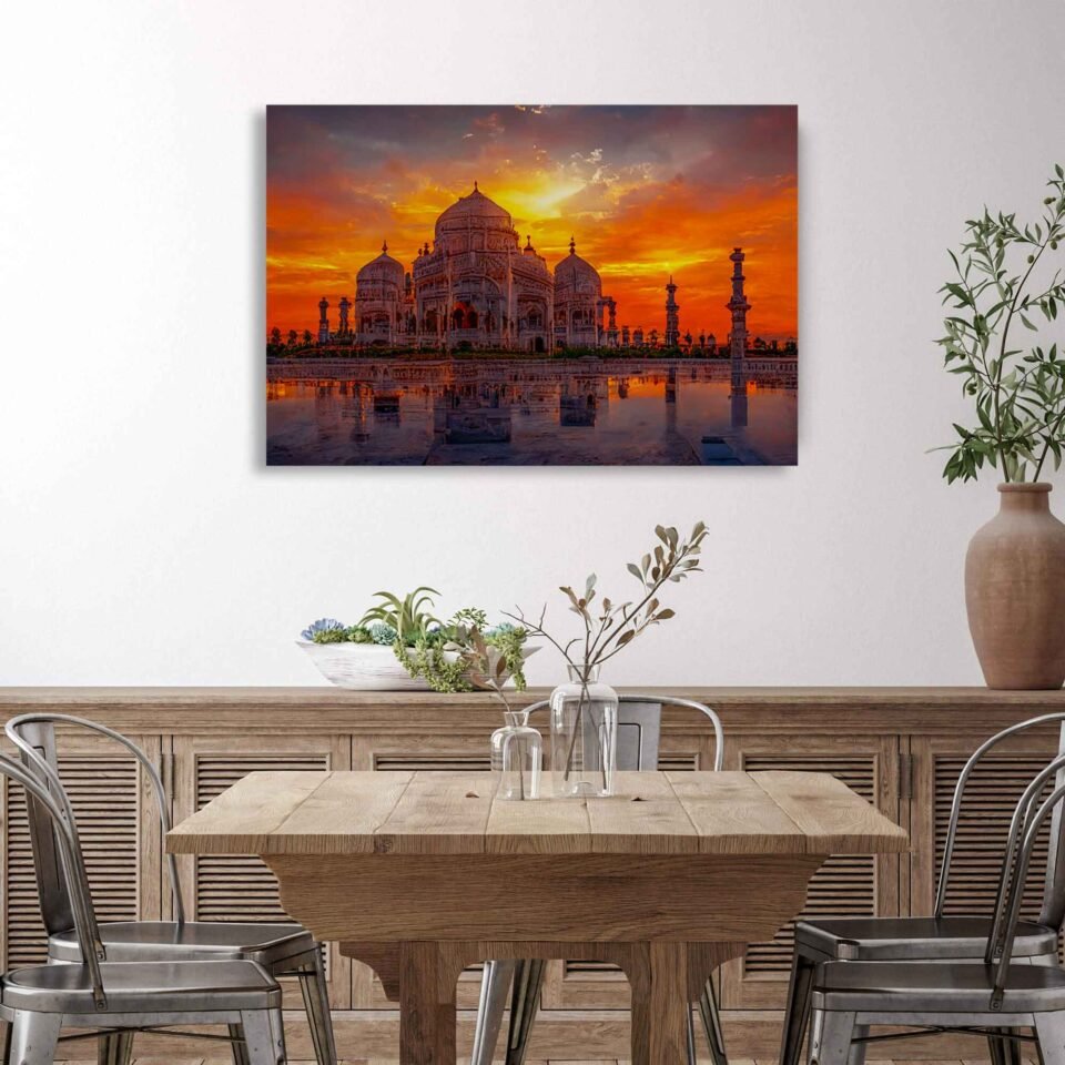Radiant Serenity - Sunset over the Taj Mahal Mausoleum - Mughal Architecture