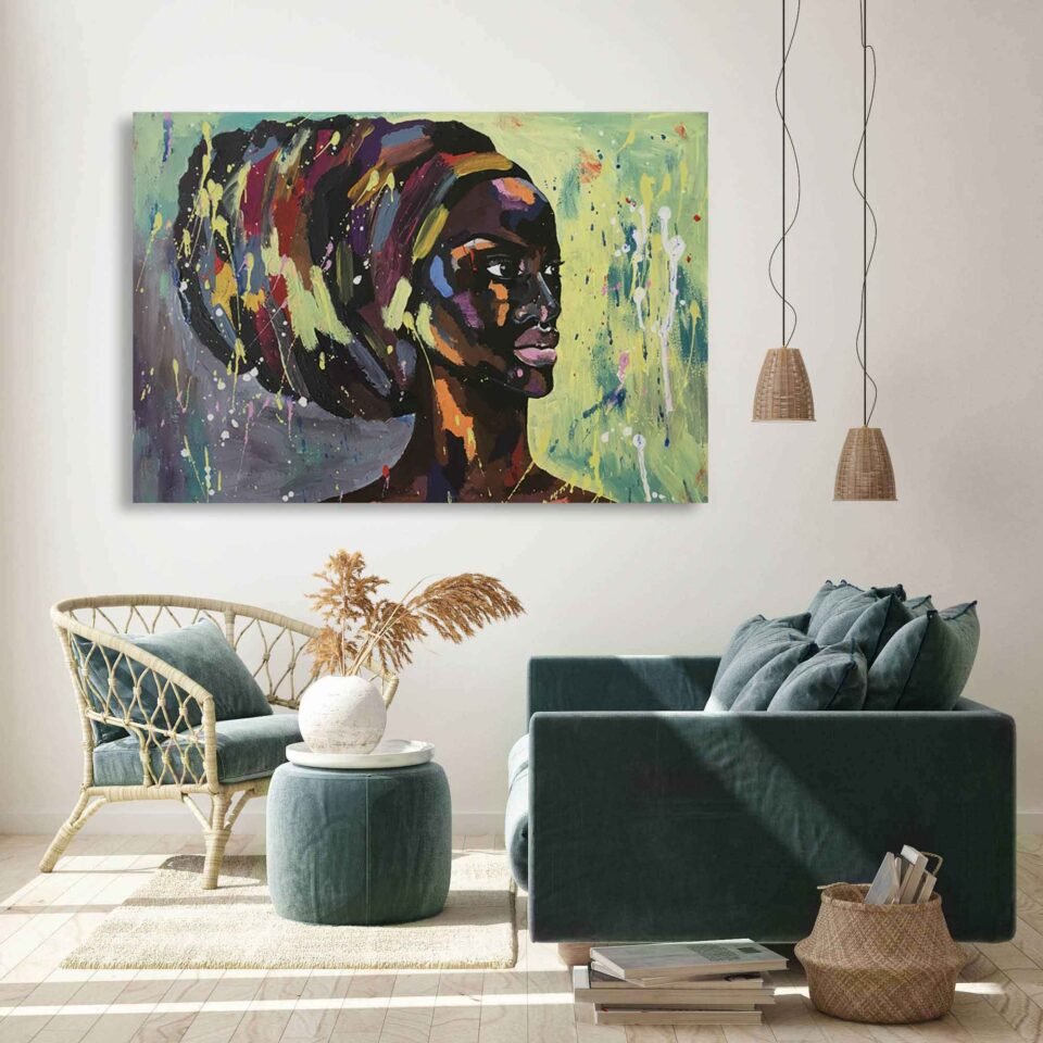 African Turbaned Empowerment - Black Lives Matter - African Art on Canvas Prints