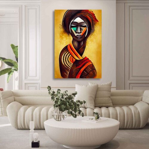 Ethnic Enigma - Abstract African Tribal Woman - African Art for Interior Decor