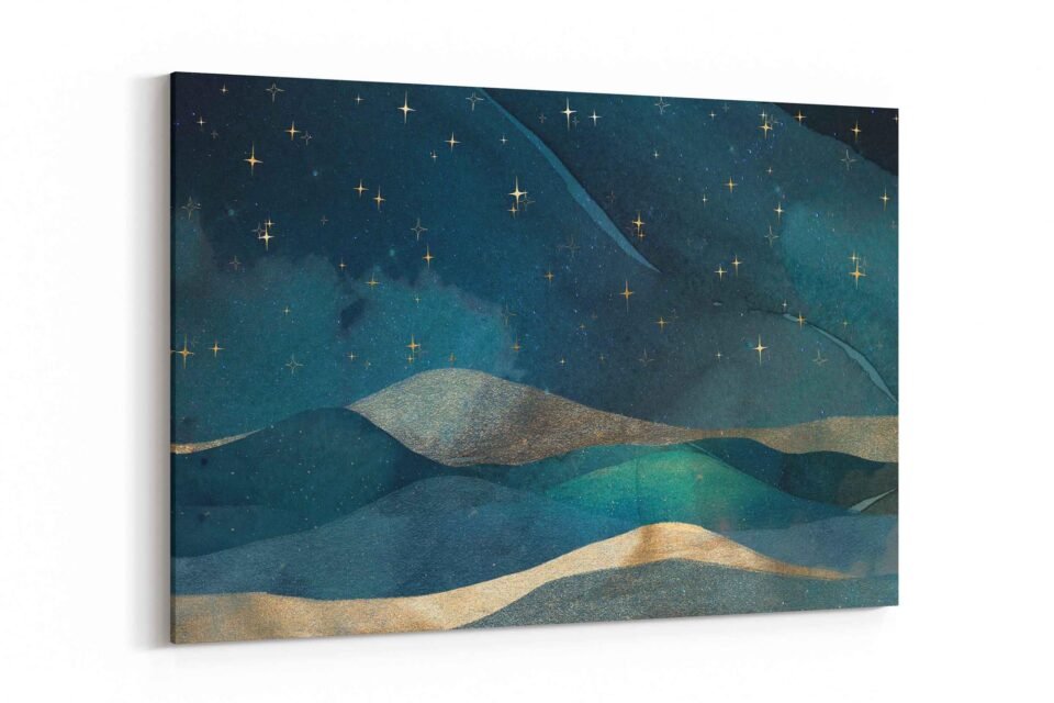 Moonlit Dreams - Whimsical Night Sky on Canvas Prints
