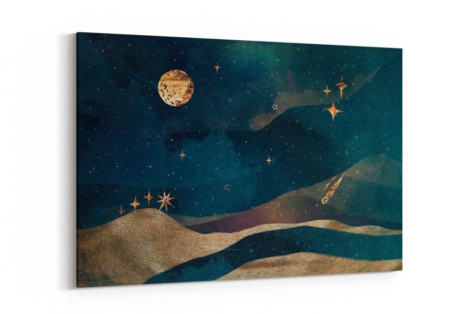 Moonlight Tales - Whimsical Nightscape on Canvas Prints