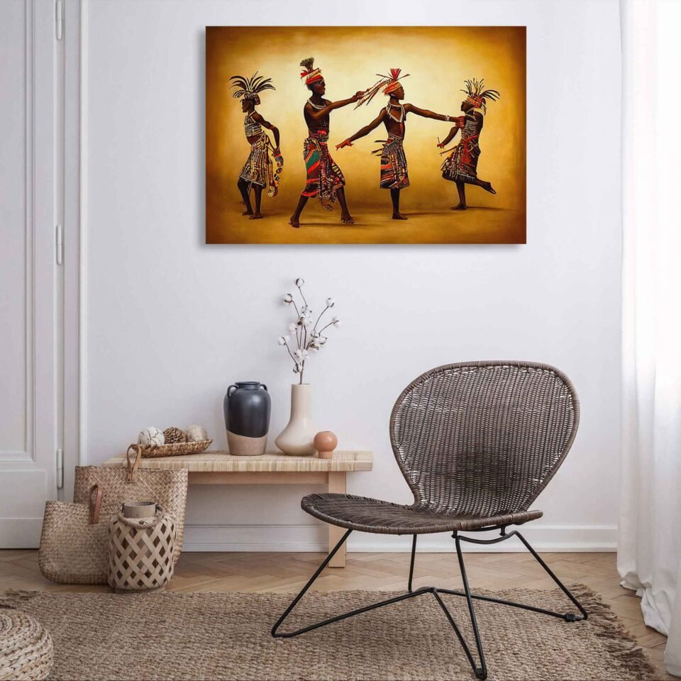 Rhythmic Reverie - Abstract Colorful African Tribal Dance - African Art On Canvas Prints