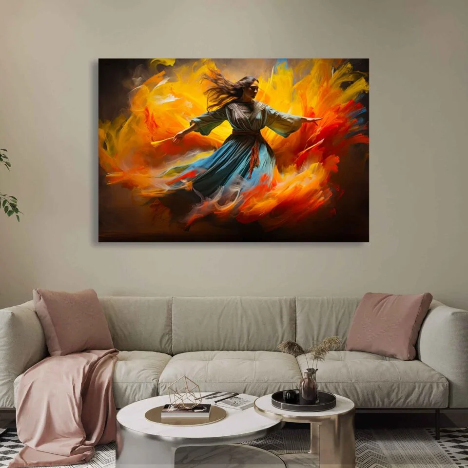 Warrior Muse - A Powerful Pose in Artistic Canvas Prints
