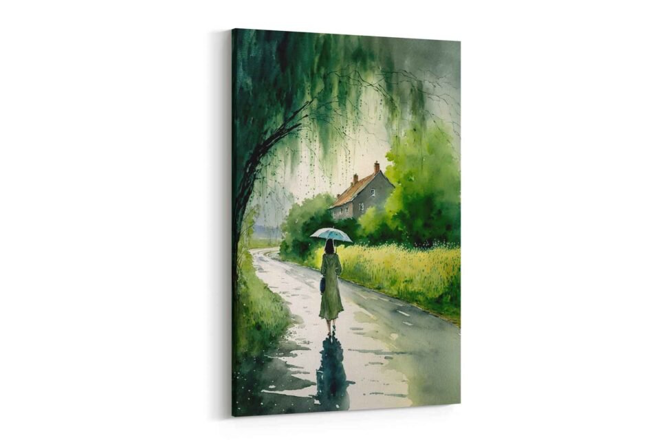 Willow Whispers - Rainy Afternoon on Canvas Prints