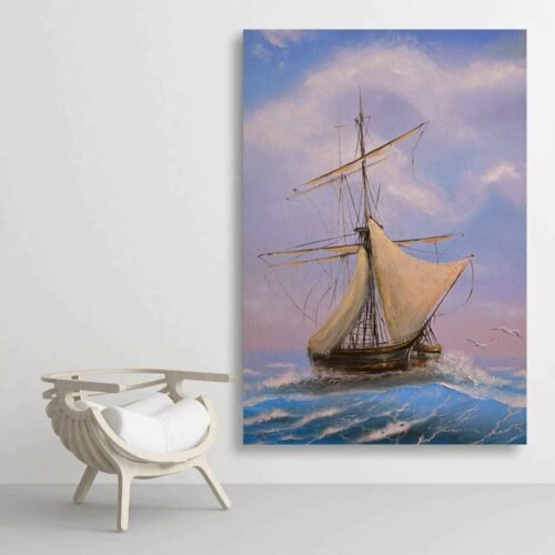 Oceanic Dreams - Canvas Art - Sailing Through the Sea and Sky