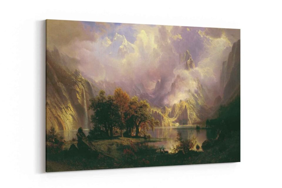 Rocky Mountain by Albert Bierstadt - Reproduction on Canvas Prints